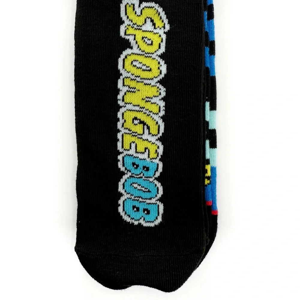 SpongeBob SquarePants Crew Socks Mens Womens Nickelodeon Black Blue Y2K Fun Gift
